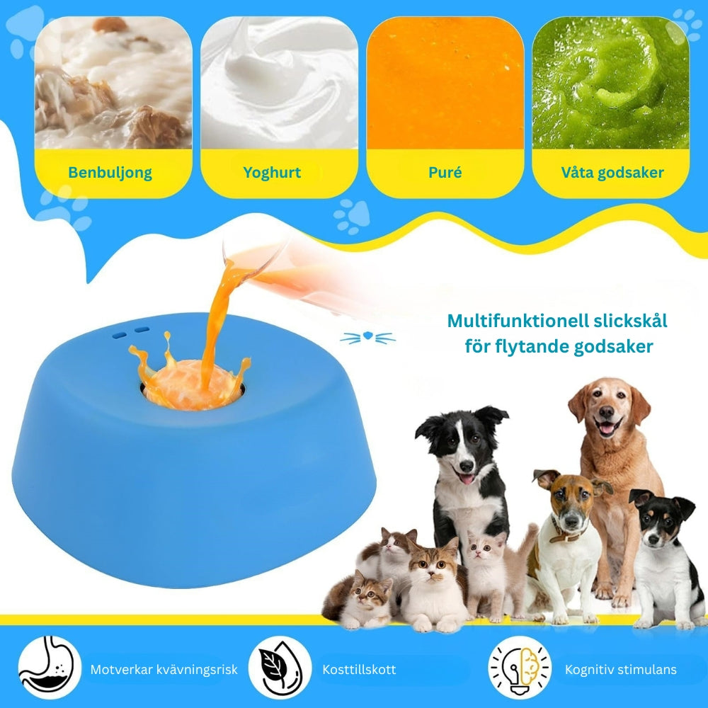 Portabel och halkfri hundslicksskål