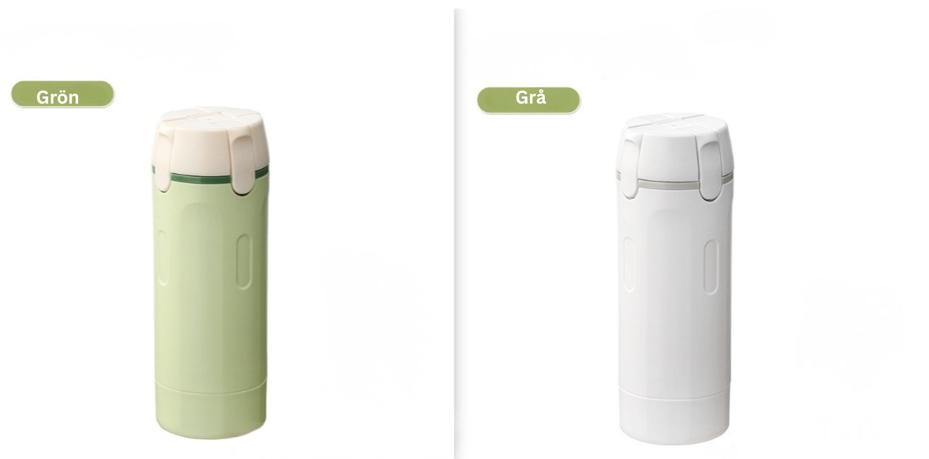 Grå och grön dispenseringsflaska 