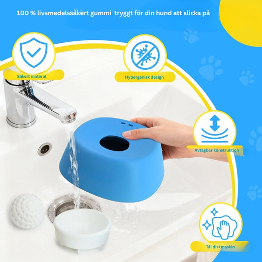 Portabel och halkfri hundslicksskål